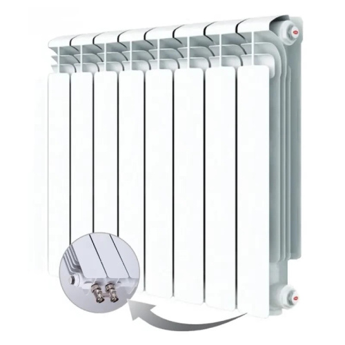 Алюминиевый радиатор Rifar Alum 500 Ventil VR - 8 секций, нижнее справа, белый