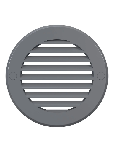 10РКН сер, Решетка наружная вентиляционная круглая D136 с фланцем D100, ASA, серая