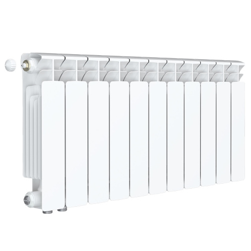 Биметаллический радиатор Rifar Base 350 Ventil VL - 11 секций, нижнее слева, белый