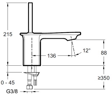 Смеситель для раковины Jacob Delafon Stance E14760-CP хром, донный клапан
