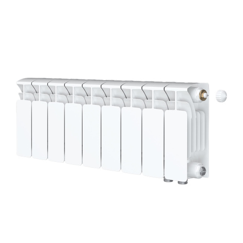 Биметаллический радиатор Rifar Base 200 Ventil VR - 9 секций, нижнее справа, белый
