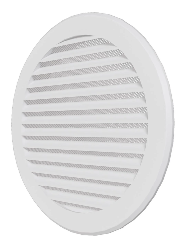 16РКС, Решетка вентиляционная круглая с пластиковой сеткой D200 вытяжная АБС с фланцем D160