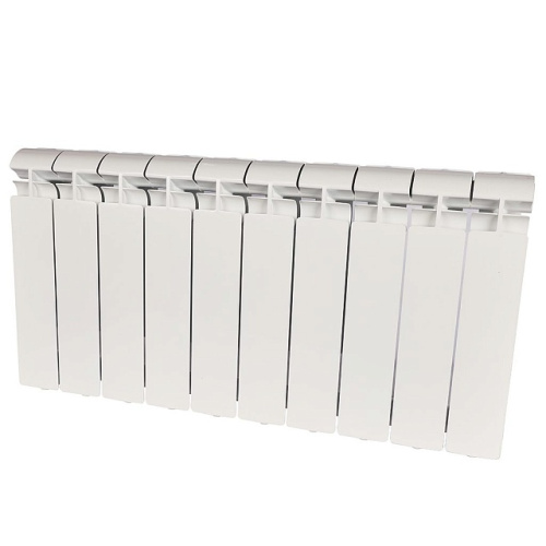 Алюминиевый радиатор STOUT ALPHA 350 - 10 секций, боковое, белый RAL 9016