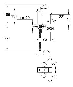 Смеситель для раковины Grohe Eurocube 23132000 хром