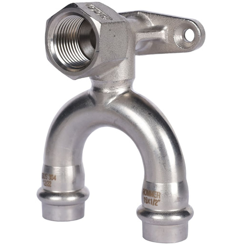 Водорозетка проходная ВПр-ВР 15х1/2" пресс, нержавеющая сталь Rommer