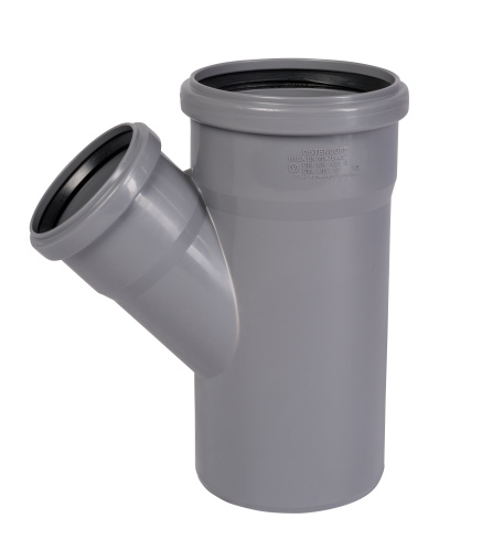 Тройник 110x75x45° косой, PP HTEA Ostendorf внутренняя канализация