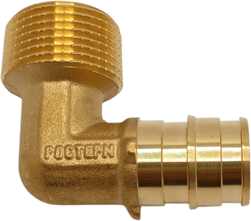 Угольник с резьбой РОСТерм 20x1/2"Н латунь, лайт Q&E PE-x L20ELB34EXT
