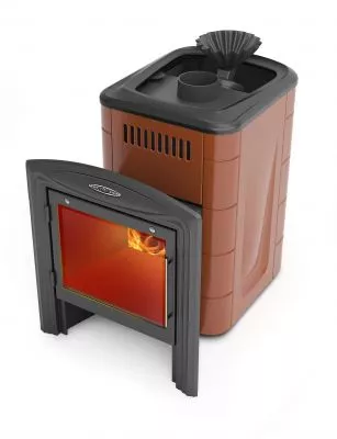 Банная печь Гейзер Мини 2016 Inox Витра ЗК терракота