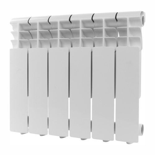 Алюминиевый радиатор Rommer Profi 350 - 6 секций, боковое, белый RAL 9016