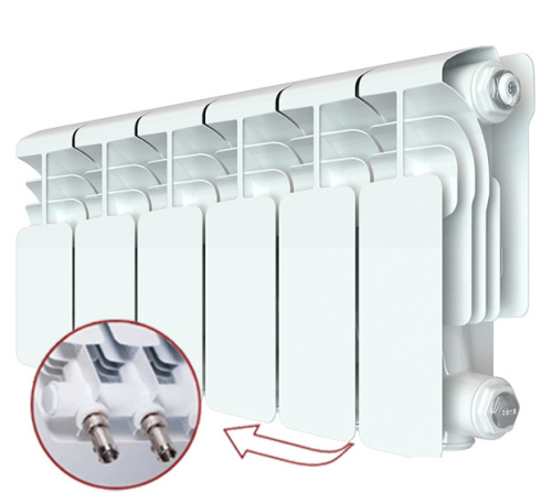 Алюминиевый радиатор Rifar Alum 200 Ventil VR - 6 секций, нижнее справа, белый