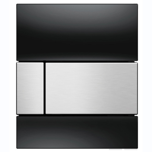 Смывная клавиша для писсуара TECE square 9242806  стекло чёрное, клавиша нержавеющая сталь (с покрытием против отпечатков пальцев)