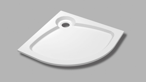 Душевой поддон 90x90 Cezares TRAY-S-R-90-550-56-GR серый, радиусный, литой мрамор