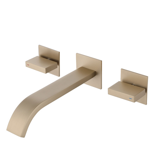 Смеситель для раковины ABBER Wasserfall AF8612G скрытого монтажа, золото матовое