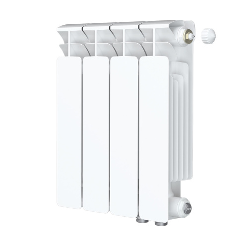 Биметаллический радиатор Rifar Base 350 Ventil VR - 4 секции, нижнее справа, белый