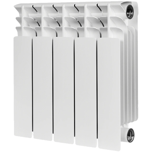 Биметаллический радиатор STOUT TITAN 350 - 5 секций, боковое, белый RAL 9016