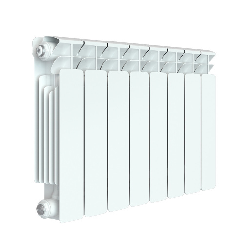 Биметаллический радиатор Rifar Base 350 - 8 секций, боковое, белый