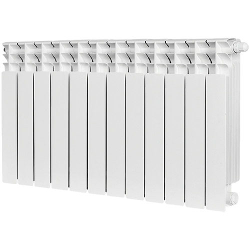 Биметаллический радиатор STOUT TITAN VENTIL 500 - 12 секций, нижнее справа, белый RAL 9016