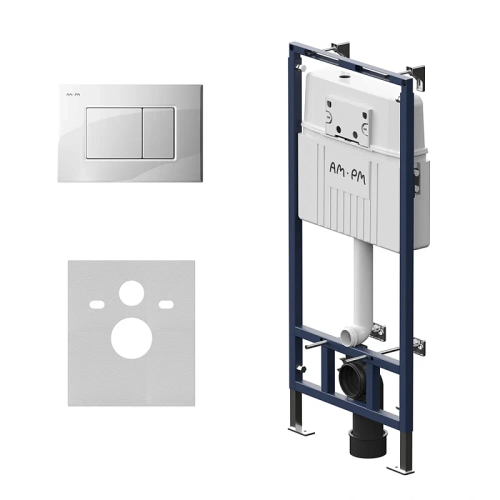 Инсталляция для унитаза Am.Pm MasterFit I012710.0201 с клавишей ProC S белый глянц