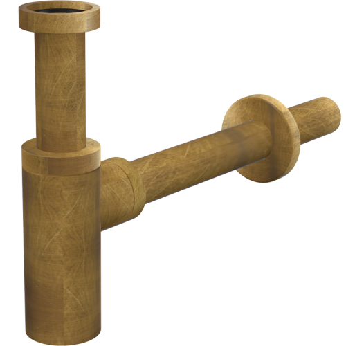 Cифон Alcaplast A400 ANTIC для раковины, d 32мм, цельнометаллический, круглый, бронза