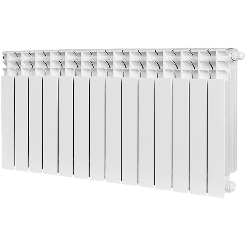 Биметаллический радиатор STOUT TITAN VENTIL 500 - 14 секций, нижнее справа, белый RAL 9016