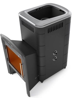 Банная печь Тунгуска Cast Витра ТО антрацит