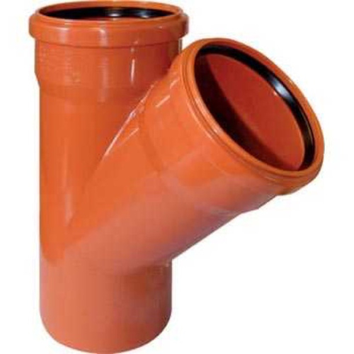 Тройник 500x45° косой, НПВХ Хемкор наружная канализация