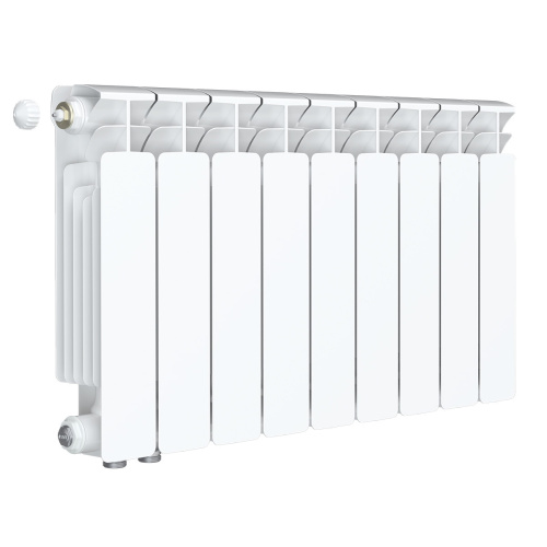 Биметаллический радиатор Rifar Base 350 Ventil VL - 9 секций, нижнее слева, белый