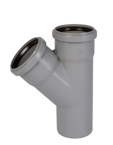 Тройник 75x45° косой, PP HTEA Ostendorf внутренняя канализация