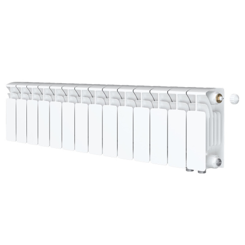 Биметаллический радиатор Rifar Base 200 Ventil VR - 14 секций, нижнее справа, белый