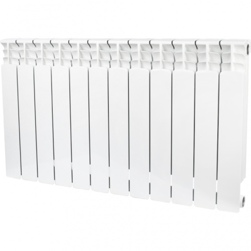 Биметаллический радиатор STOUT Space 500 - 13 секций, боковое, белый RAL 9016