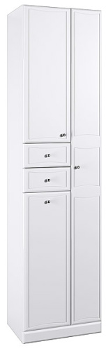 Пенал двустворчатый Aqwella Барселона 50/К белый с корзиной Ba.05.05