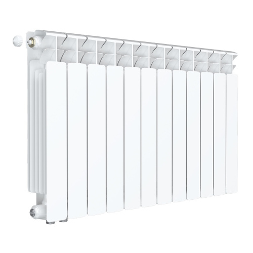 Биметаллический радиатор Rifar Base 500 Ventil VL - 12 секций, нижнее слева, белый