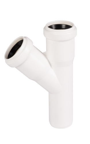 Тройник 32x45° белый, косой, PP HTEA Ostendorf внутренняя канализация