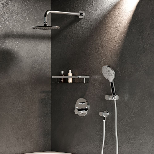 Встраиваемая душевая система Am.Pm X-Joy FT85A1RH10 хром: смеситель с термостатом, верхний душ, ручной душ