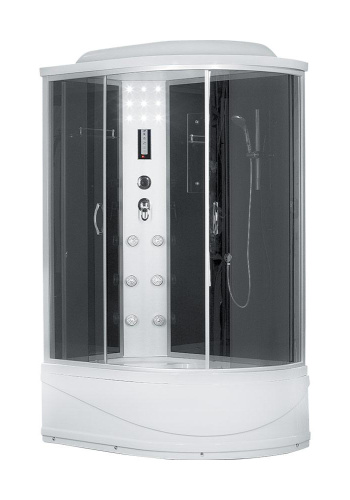 Душевая кабина 120x80 Erlit Comfort ER4512TPL-C4 левая, гидромассаж, низкий поддон