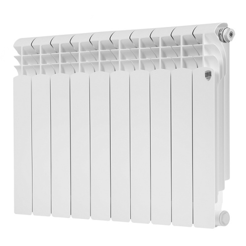 Алюминиевый радиатор Royal Thermo MONOBLOCK A 500 - 10 секций, боковое, белый
