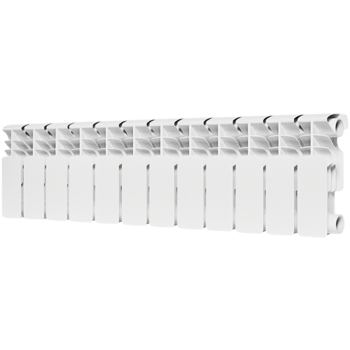 Биметаллический радиатор Rommer Plus Bm 200 - 12 секций, боковое, белый RAL9016
