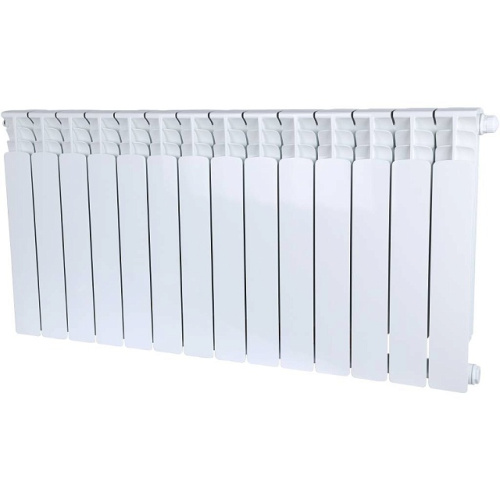 Биметаллический радиатор STOUT Space 500 - 14 секций, нижнее справа, белый RAL 9016