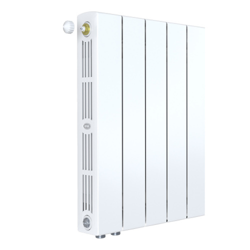 Биметаллический радиатор Rifar SUPReMO 500 Ventil VL - 5 секций, нижнее слева, белый