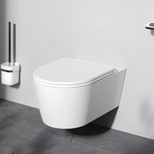 Подвесной унитаз Am.Pm Func C8F1701MWSC белый матовый, FlashClean безободковый с сиденьем микролифт