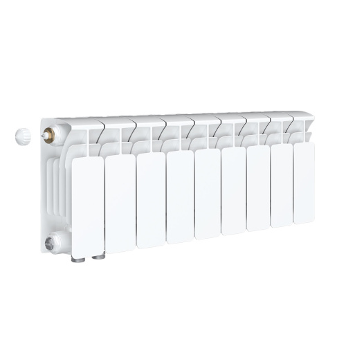 Биметаллический радиатор Rifar Base 200 Ventil VL - 9 секций, нижнее слева, белый