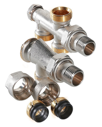 Термостатический узел Valtec для нижнего подключения радиатора однотрубная система (комплект) 1/2"х50% VT.225K.N.E04050