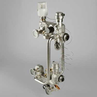 Насосно-смесительный узел VT.COMBI.0.180 с термоголовкой, без насоса, монтажная длина насоса 180 мм