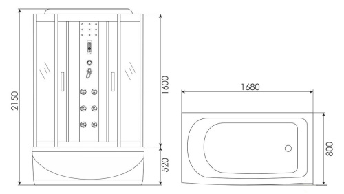 Душевой бокс 170x80 Erlit Comfort ER4517TP-C4