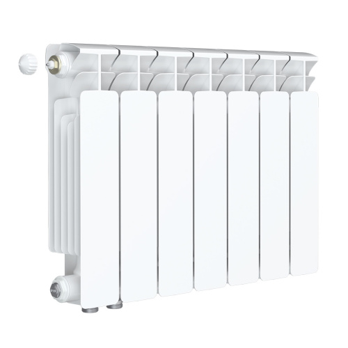 Биметаллический радиатор Rifar Base 350 Ventil VL - 7 секций, нижнее слева, белый