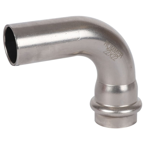 Угольник 90° однораструбный НПр 22x22 пресс, нержавеющая сталь Rommer