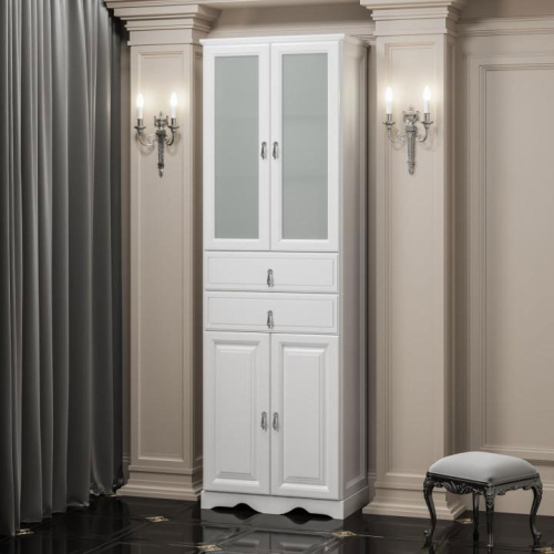 Пенал Opadiris Риспекто 60 двустворчатый, белый матовый Z0000012640