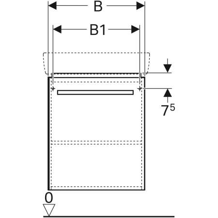 Шкафчик для раковины Geberit Renova Compact, с одной дверью 862060000