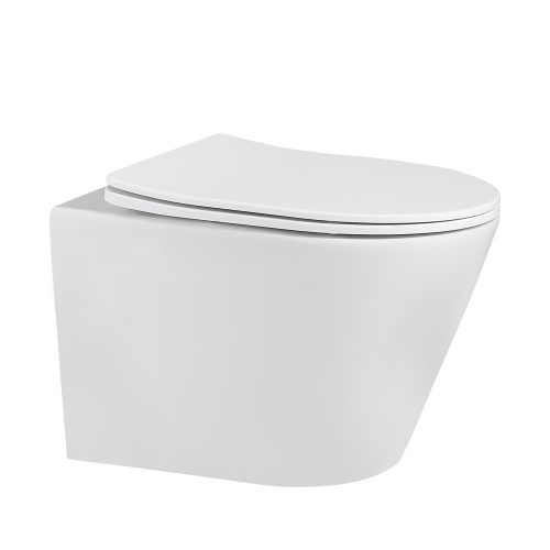 Подвесной унитаз ABBER Bequem AC1102MW белый матовый, безободковый