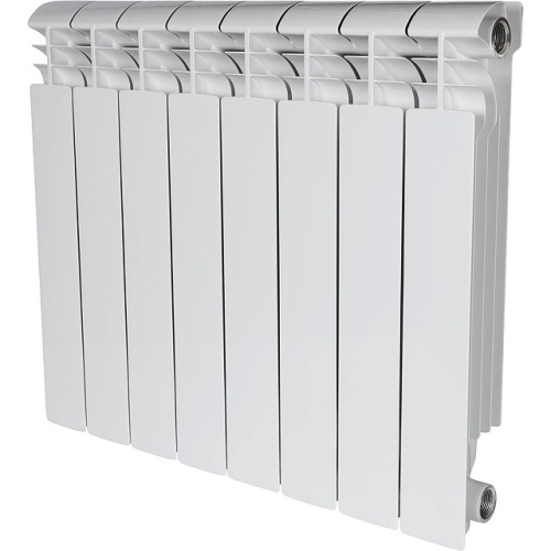 Алюминиевый радиатор STOUT VEGA 500 - 8 секции, боковое, белый RAL 9016